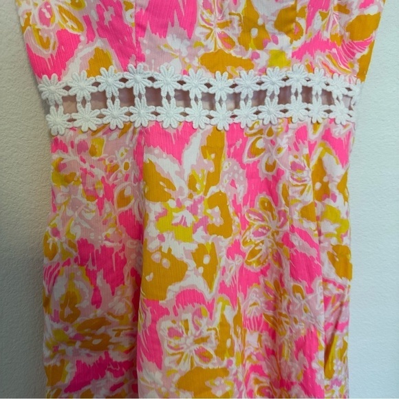 Lilly Pulitzer Lenore Dress Spaghetti Straps Size 2 Women’s Pink Orange Floral - Picture 5 of 11